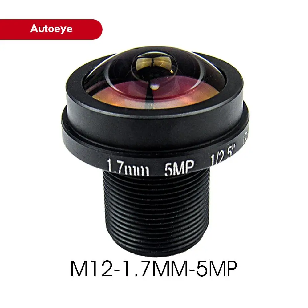 

1.7mm Fisheye Lens 5Megapixel For HD CCTV IP Camera M12 Mount 1/2.5" F2.0 180Degree Wide Angle Panoramic CCTV Lens