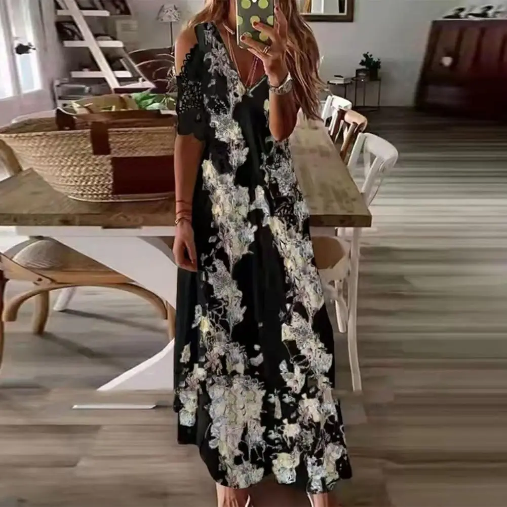 Beach Dress Summer Women Dress Streetwear Large Hem Stylish Temperament Hollow Out Dress
Beach Dress Summer Women Dress Streetwear Large Hem Stylish Temperament Hollow Out Dress
