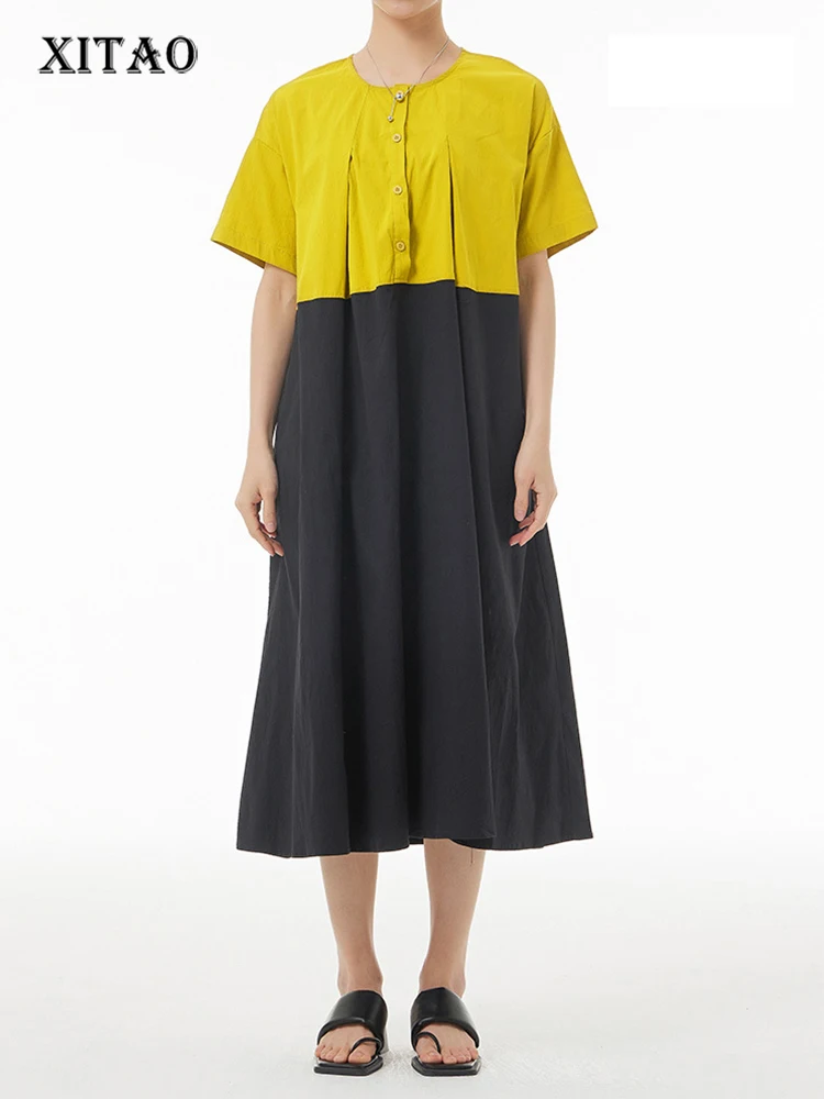 XITAO, лоскутное платье-пуловер с круглым вырезом, тонкое платье с карманами, лето 2023, Новая повседневная мода, темперамент, подходит ко всему, WLD13649
XITAO, лоскутное платье-пуловер с круглым вырезом, тонкое платье с карманами, лето 2023, Новая повседневная мода, темперамент, подходит ко всему, WLD13649