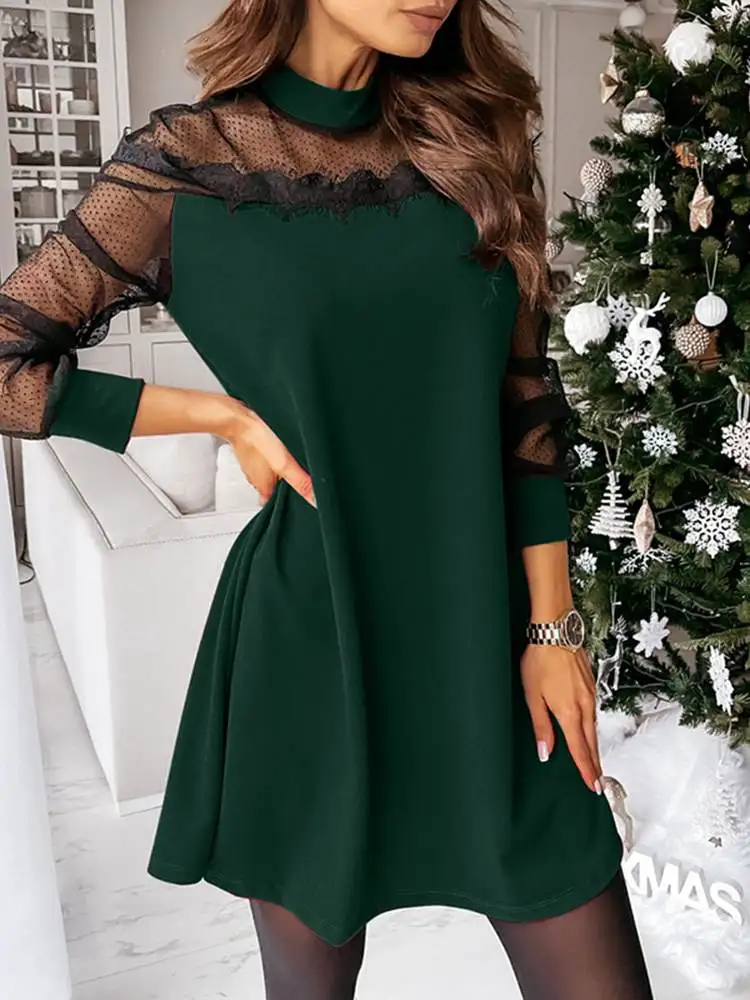 2022 Spring Lace Patchwork Dress Women Party Solid Knee Robe ZANZEA Elegant Knitted Vestido Fashion Casual Dating A Line Dresses
2022 Spring Lace Patchwork Dress Women Party Solid Knee Robe ZANZEA Elegant Knitted Vestido Fashion Casual Dating A Line Dresses