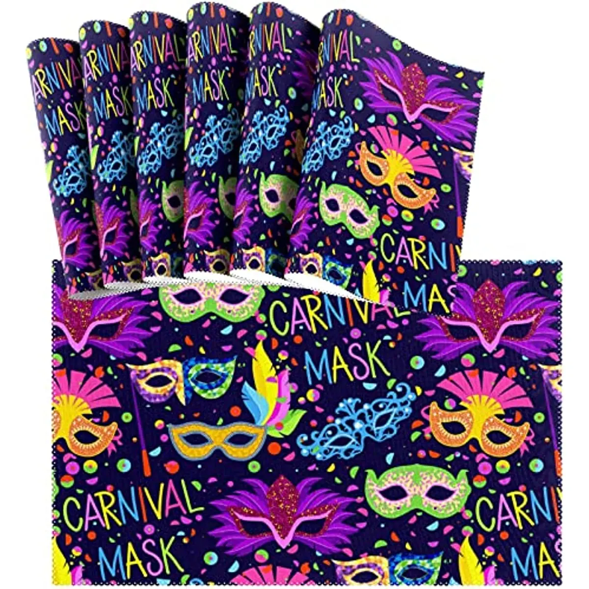 Carnival Mardi Gras Placemats Set of 6 Feathers Non Slip Heat-Resistant Washable Table Place Mats for Kitchen Dining Table
Carnival Mardi Gras Placemats Set of 6 Feathers Non Slip Heat-Resistant Washable Table Place Mats for Kitchen Dining Table