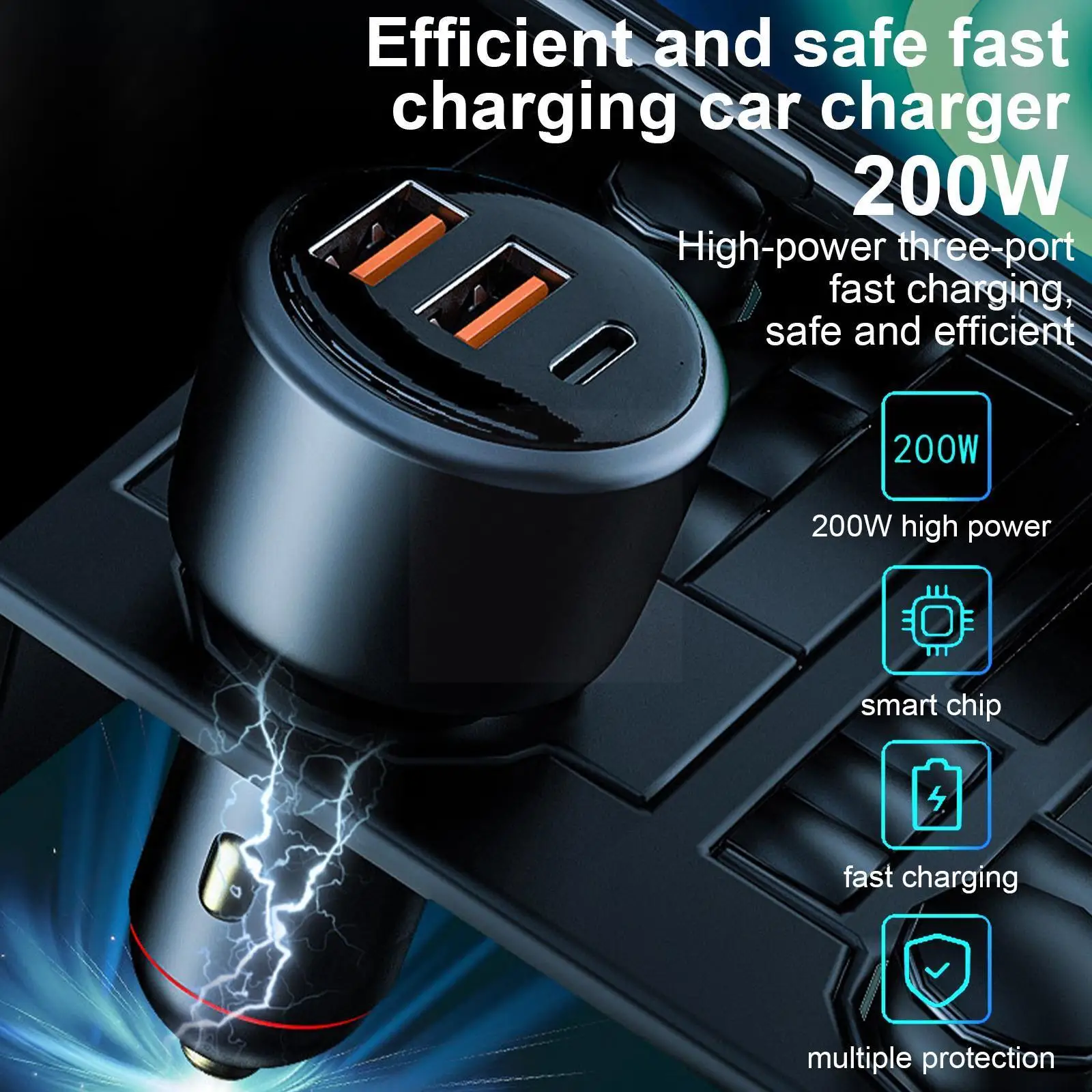2 Ports USB Car Charger Type-C PD 60W-200W Quick Mini Fast Charging For iPhone 11 Xiaomi Huawei Mobile Phone Charger Adapte N1A1
2 Ports USB Car Charger Type-C PD 60W-200W Quick Mini Fast Charging For iPhone 11 Xiaomi Huawei Mobile Phone Charger Adapte N1A1