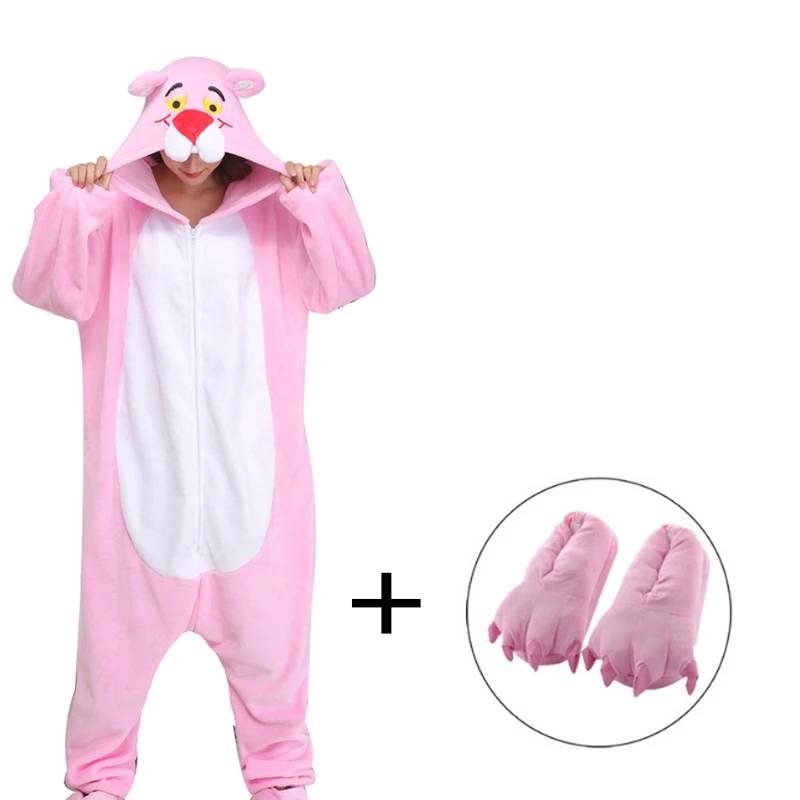 Пижама-Кигуруми для взрослых комбинезон с розовой пантерой в виде животных