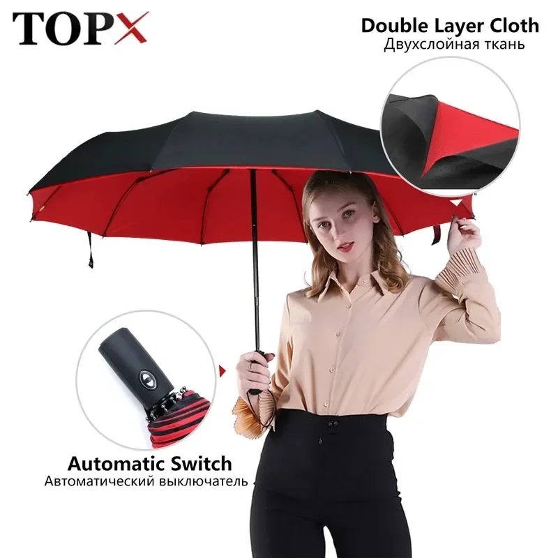 NEW Strong Windproof Double Automatic 3 Folding Umbrella Female Male 10K Car Luxury Large Parasol Rain Women Men Business Umbrel
NEW Strong Windproof Double Automatic 3 Folding Umbrella Female Male 10K Car Luxury Large Parasol Rain Women Men Business Umbrel