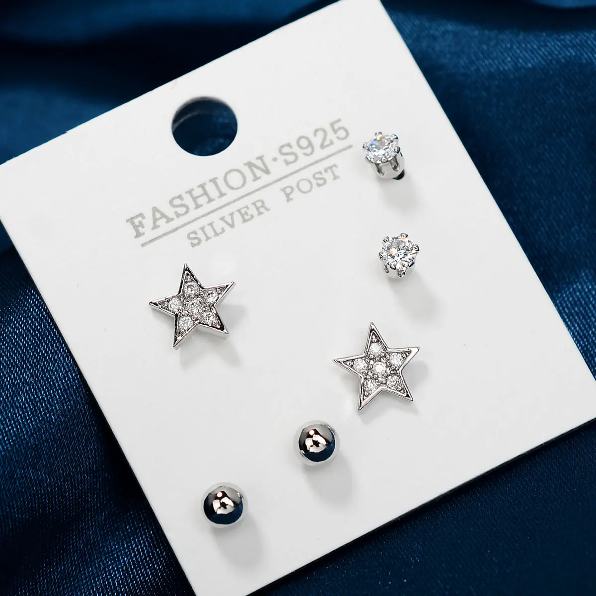 Minimalism Silver Color Rhinestone Star Stud Earrings For Women Mini Cubic Zirconia Geometric Ear Stud Set Wedding Party Jewelry
Minimalism Silver Color Rhinestone Star Stud Earrings For Women Mini Cubic Zirconia Geometric Ear Stud Set Wedding Party Jewelry