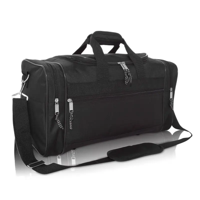 

"Durable,17" Black Blank Duffle Bag, Sports & Gym Travel Size Duffel Bag - Perfect for Any Occasion!"