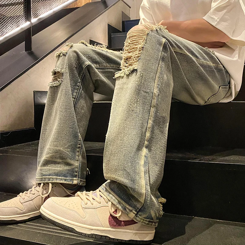 American High Street Vintage Hollow Out Jeans Mens Baggy Break Hole Pant Wide Leg Y2k Hip Hop Denim Pants Male Trendy Trousers
American High Street Vintage Hollow Out Jeans Mens Baggy Break Hole Pant Wide Leg Y2k Hip Hop Denim Pants Male Trendy Trousers