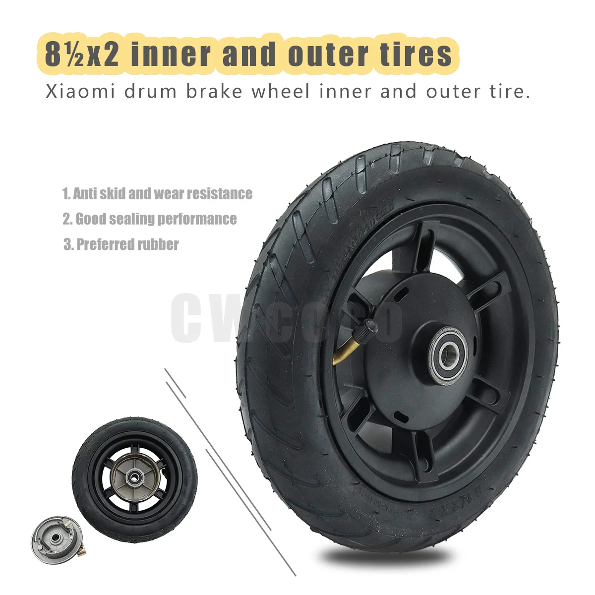 8 1/2x2 Drum Brake Wheel 8.5-inch Inner Tube Camera Outer Tyre Drum Brake Hub Accessories for Xiaomi Mijia M365 Electric Scooter
8 1/2x2 Drum Brake Wheel 8.5-inch Inner Tube Camera Outer Tyre Drum Brake Hub Accessories for Xiaomi Mijia M365 Electric Scooter