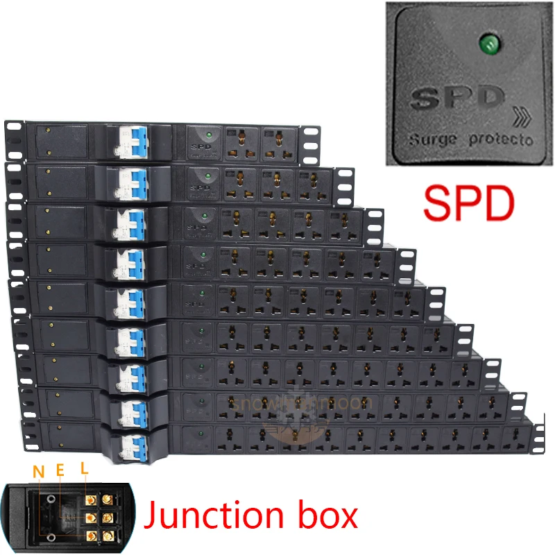 Metal Rack PDU Power Strip 16A/32A Air Switch 2-10 Ways Multiple Power Outlet Extension With Junction Box Wiring Board
Metal Rack PDU Power Strip 16A/32A Air Switch 2-10 Ways Multiple Power Outlet Extension With Junction Box Wiring Board