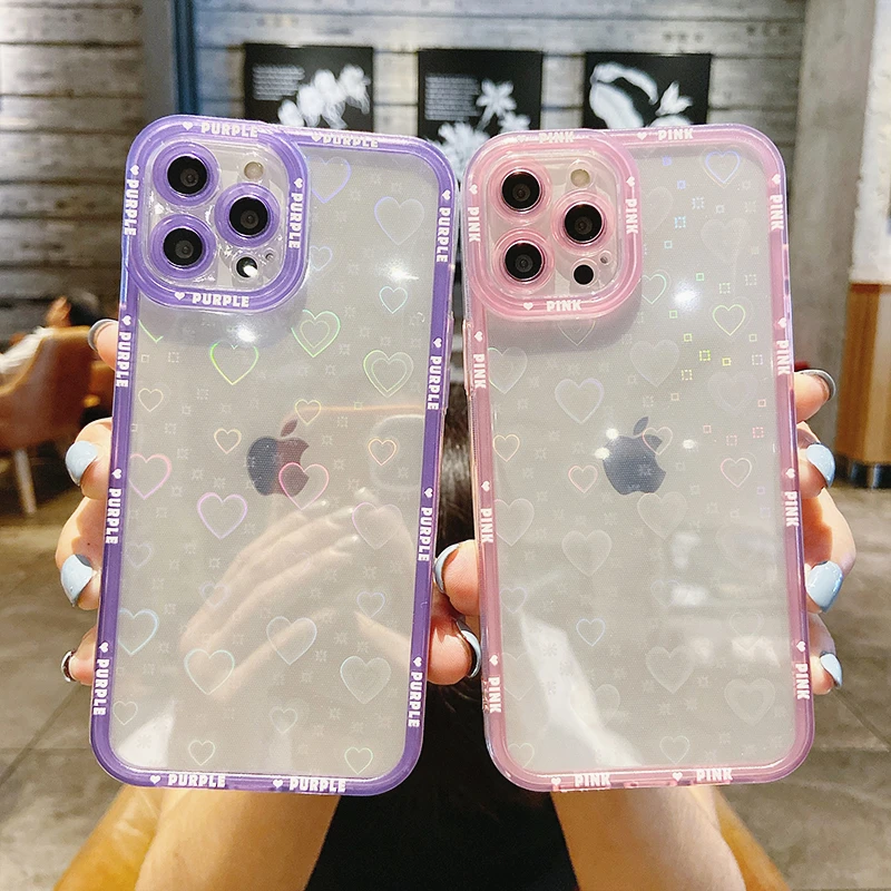 Laser Love Heart Pattern Clear Glow Phone Case for IPhone 13 Pro Max 12 11 X XS XR 7 8 Plus Transparent Soft Shockproof Back
Laser Love Heart Pattern Clear Glow Phone Case for IPhone 13 Pro Max 12 11 X XS XR 7 8 Plus Transparent Soft Shockproof Back