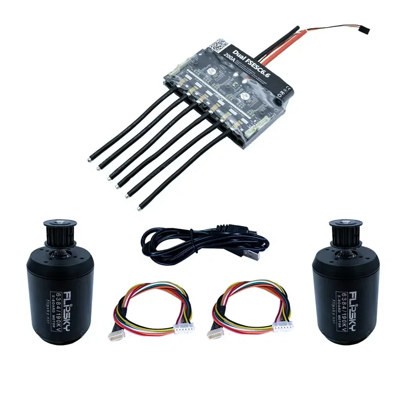 Для 200A Dual V6 + 190KV бесщеточный DC 6384 с шкивами Keyways Электрический скейтборд моторный