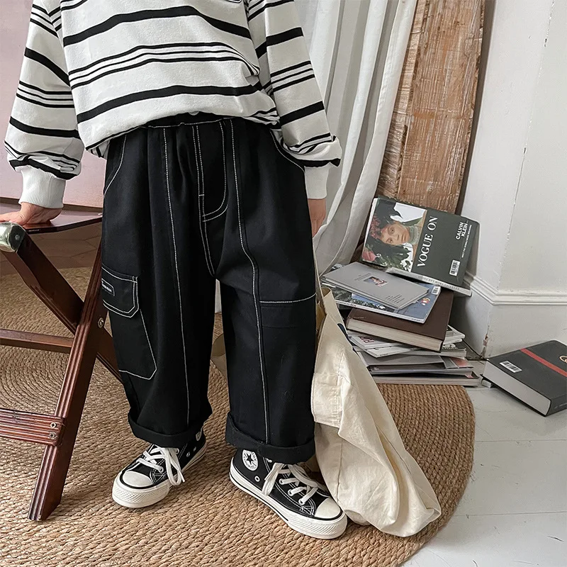 Children's Clothing 2023 Spring New Korean Children's Overalls Boys' Loose Straight Pants Baby Casual Pants Trend and Handsome
Children's Clothing 2023 Spring New Korean Children's Overalls Boys' Loose Straight Pants Baby Casual Pants Trend and Handsome