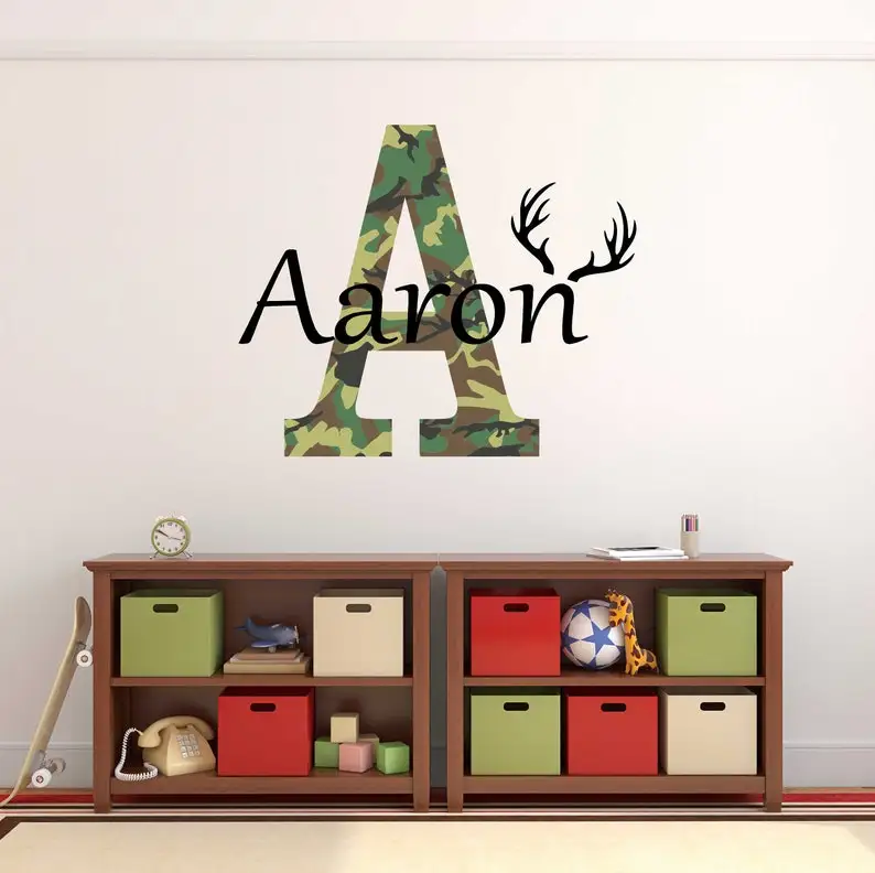 Personalized Name Camo Wall Decal - Custom Name Camouflage Wall Sticker - Vinyl Decal Monogram Girls Boys Room - Nursery Wall De
Personalized Name Camo Wall Decal - Custom Name Camouflage Wall Sticker - Vinyl Decal Monogram Girls Boys Room - Nursery Wall De