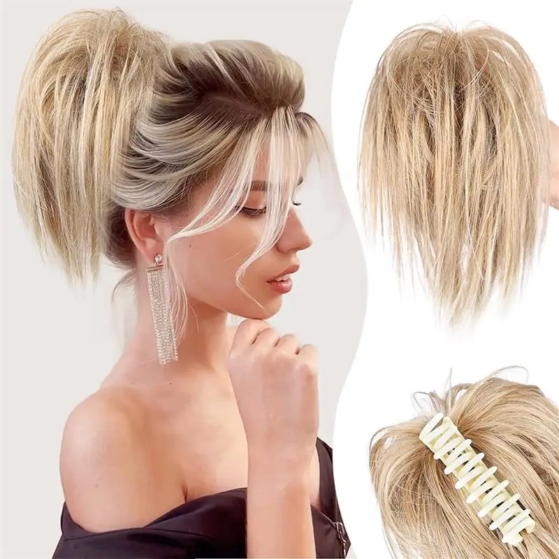 Universal Messy Ponytail Clip Extends Hair Top Knot Ponytail Holder Synthetic Ponytail Hair Extention For Women Daily Party
Universal Messy Ponytail Clip Extends Hair Top Knot Ponytail Holder Synthetic Ponytail Hair Extention For Women Daily Party