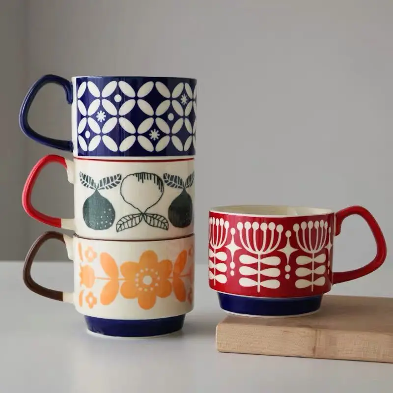 Japanese Retro Mug Painted Ceramic Creative Flower Simple Tazza Colazione Home Stackable Coffee Cup Personality Couple Cup
Japanese Retro Mug Painted Ceramic Creative Flower Simple Tazza Colazione Home Stackable Coffee Cup Personality Couple Cup