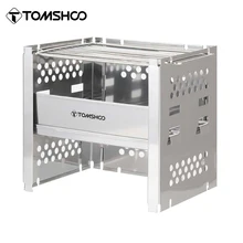 Tomshoo Outdoor Camping Wood Stove w Barbecue Grill Portable Wood Burning Stove Wood Burner w BBQ Bracket Fire Wood Heater