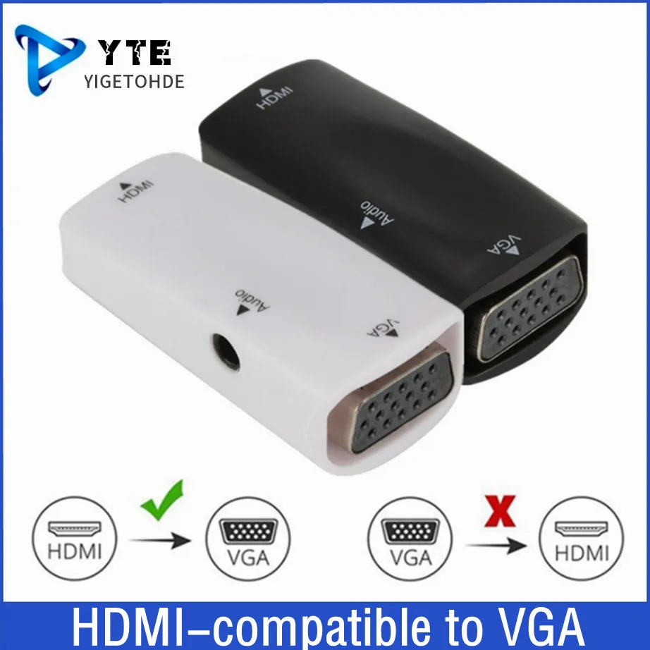 HDMI-compatible to VGA Adapter Cable 1080P Female to Female Audio Video Converter For PC Laptop HDTV Computer Projector HDMI2VGA
HDMI-compatible to VGA Adapter Cable 1080P Female to Female Audio Video Converter For PC Laptop HDTV Computer Projector HDMI2VGA