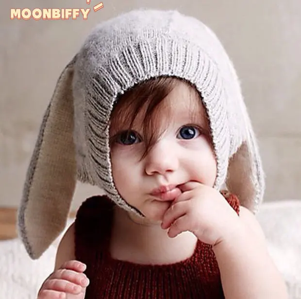 

Knitted Infant Toddler Cap Girl Boy Accessories Photography Props Autumn Winter 1Pcs Baby Kids Rabbit Ears Hat Babies Bonnet Hat