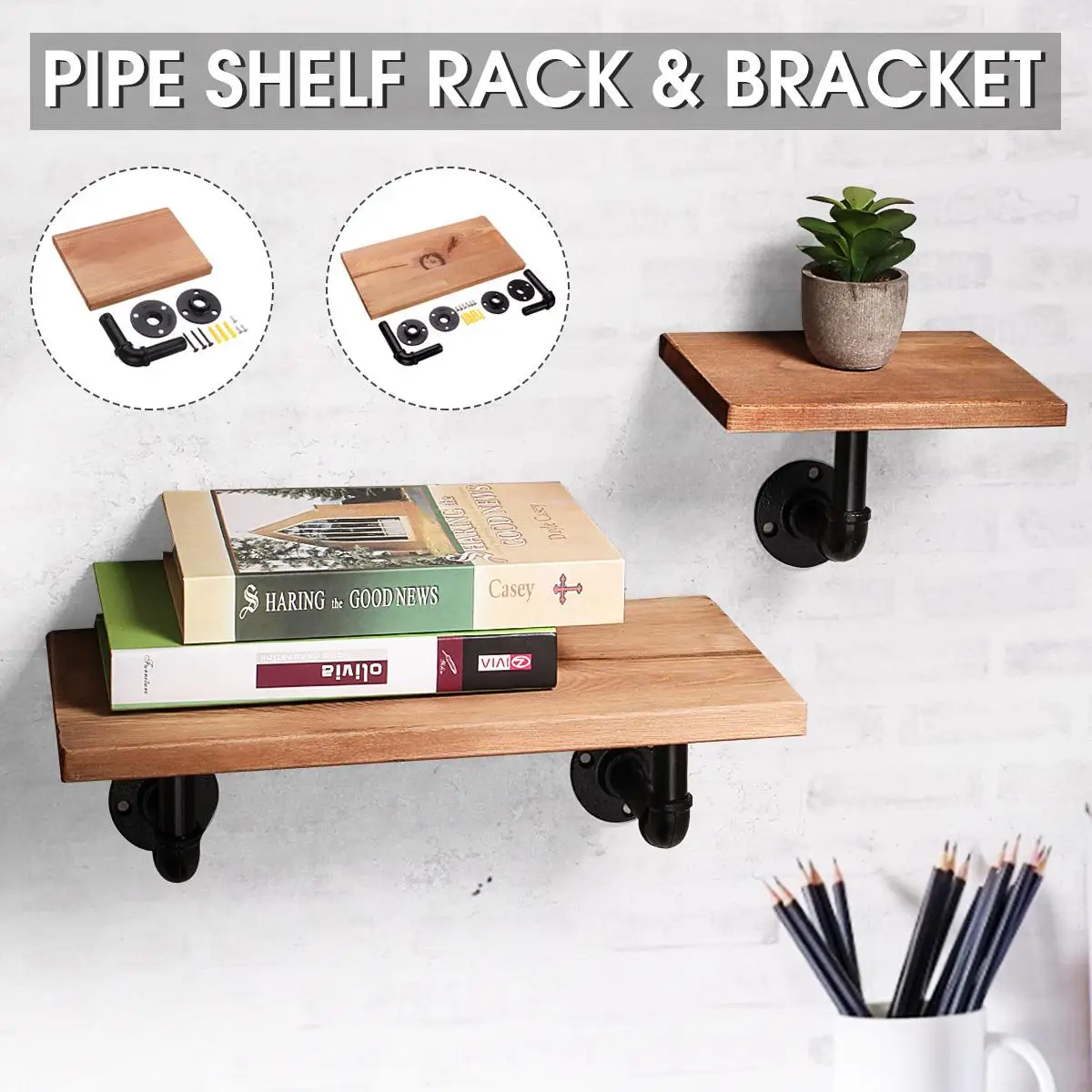 GEMITTO Vintage Black Iron Pipe Shelf Bracket Wall Mounted Storage Shelf Holder Racks Bathroom Bookcase DIY Decor
GEMITTO Vintage Black Iron Pipe Shelf Bracket Wall Mounted Storage Shelf Holder Racks Bathroom Bookcase DIY Decor