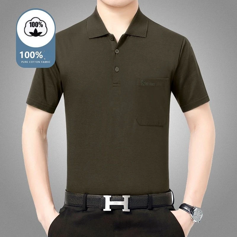 Spring Summer Polo Clothing Short Sleeve Pullovers V-Neck Loose Clothes Casual Cotton Comfortable Breathable Men T-shirt
Spring Summer Polo Clothing Short Sleeve Pullovers V-Neck Loose Clothes Casual Cotton Comfortable Breathable Men T-shirt