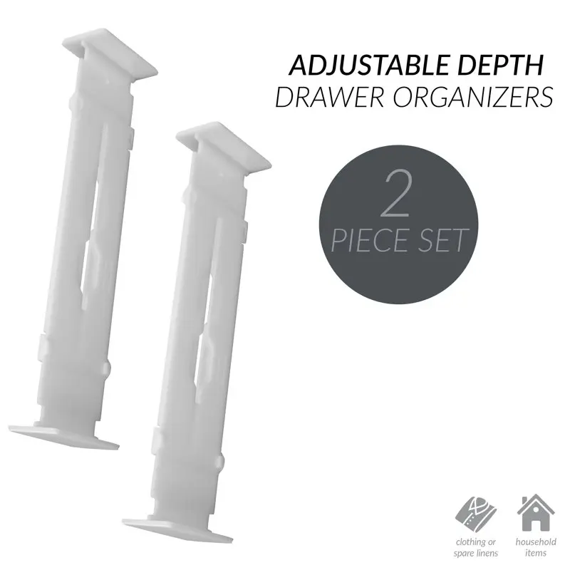 "5 Pack of Adjustable No-Assembly-Required White Draw Organizers with Unique Depth - Easily Fit in Any Space (12.83"x17.80" Size
"5 Pack of Adjustable No-Assembly-Required White Draw Organizers with Unique Depth - Easily Fit in Any Space (12.83"x17.80" Size