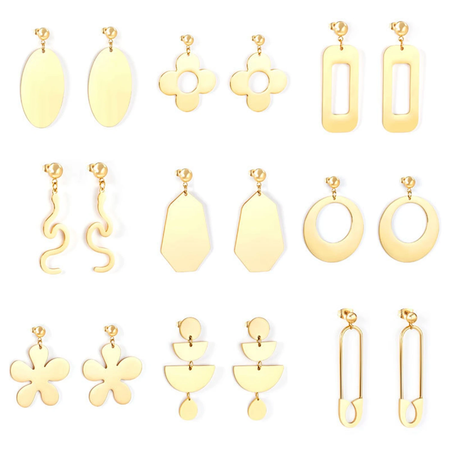 HIYEE Simple Retro Glossy Earrings Oval Flower Shaped Round Earrings Popular Earrings Stainless Steel Women's Earrings
HIYEE Simple Retro Glossy Earrings Oval Flower Shaped Round Earrings Popular Earrings Stainless Steel Women's Earrings