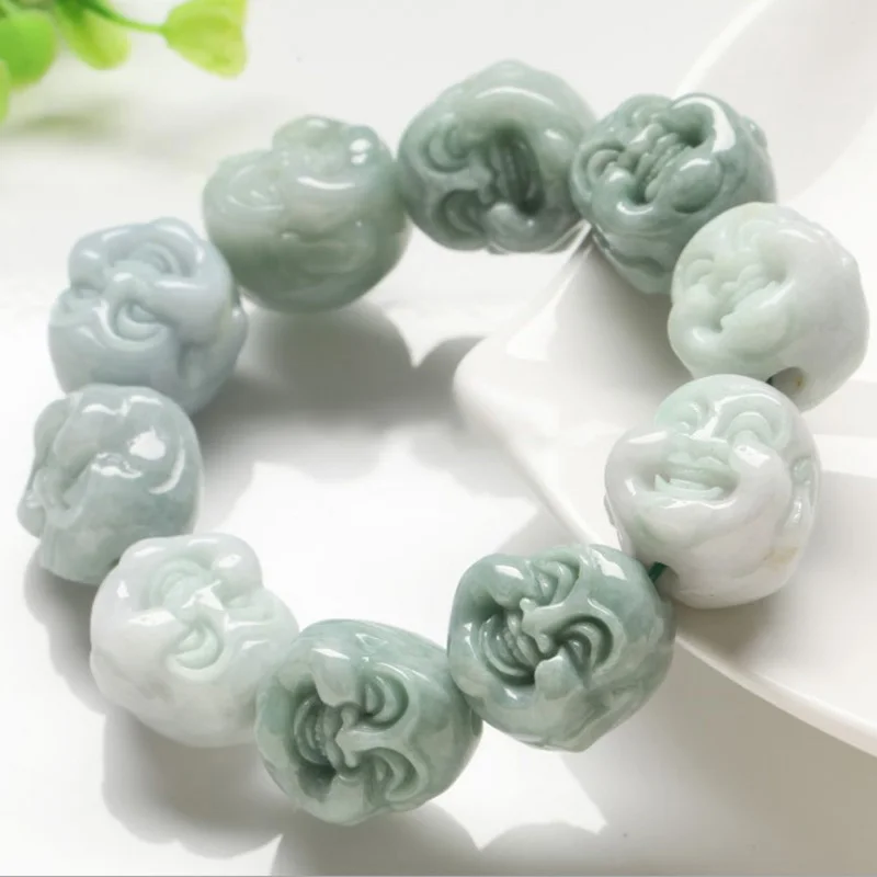 Natural Myanmar Emerald Buddha Head Bracelets Drop Shipping Luck Amulet Jade Stone Bracelets For Men And Women Gift
Natural Myanmar Emerald Buddha Head Bracelets Drop Shipping Luck Amulet Jade Stone Bracelets For Men And Women Gift