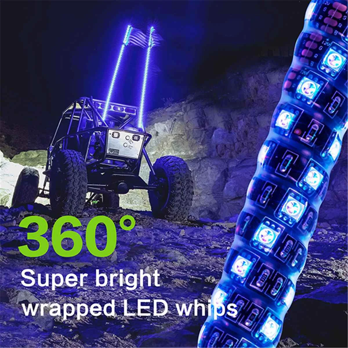 Led Whip Light 2FT RGB Waterproof Bendable Remote /Bluetooth APP Control Music LED Flagpole Lamp for SUV ATV UTV, RZR
Led Whip Light 2FT RGB Waterproof Bendable Remote /Bluetooth APP Control Music LED Flagpole Lamp for SUV ATV UTV, RZR