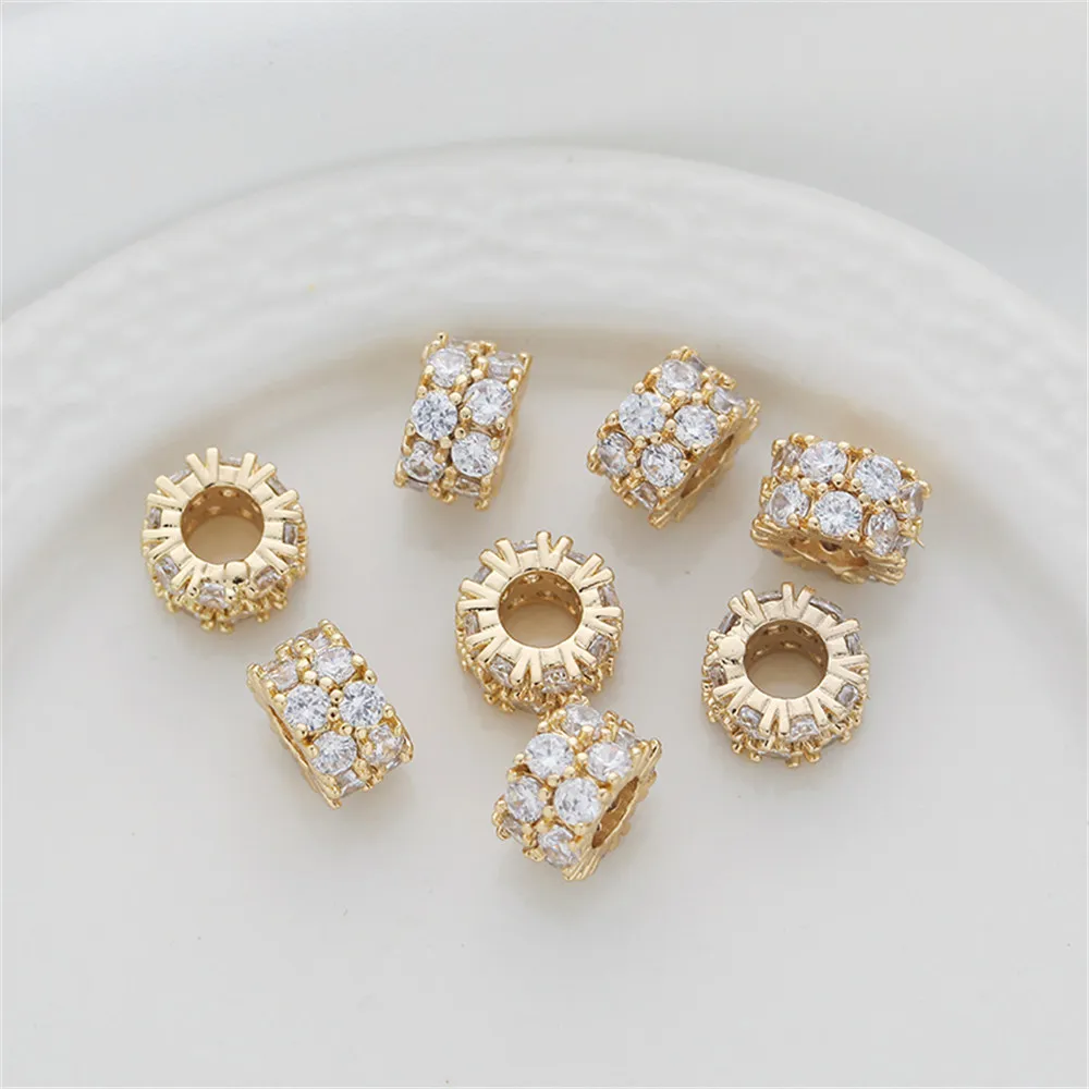 14k gold color retaining inlaid zircon snowflake bucket beads 8mm transfer beads diy jewelry accessories loose beads
14k gold color retaining inlaid zircon snowflake bucket beads 8mm transfer beads diy jewelry accessories loose beads