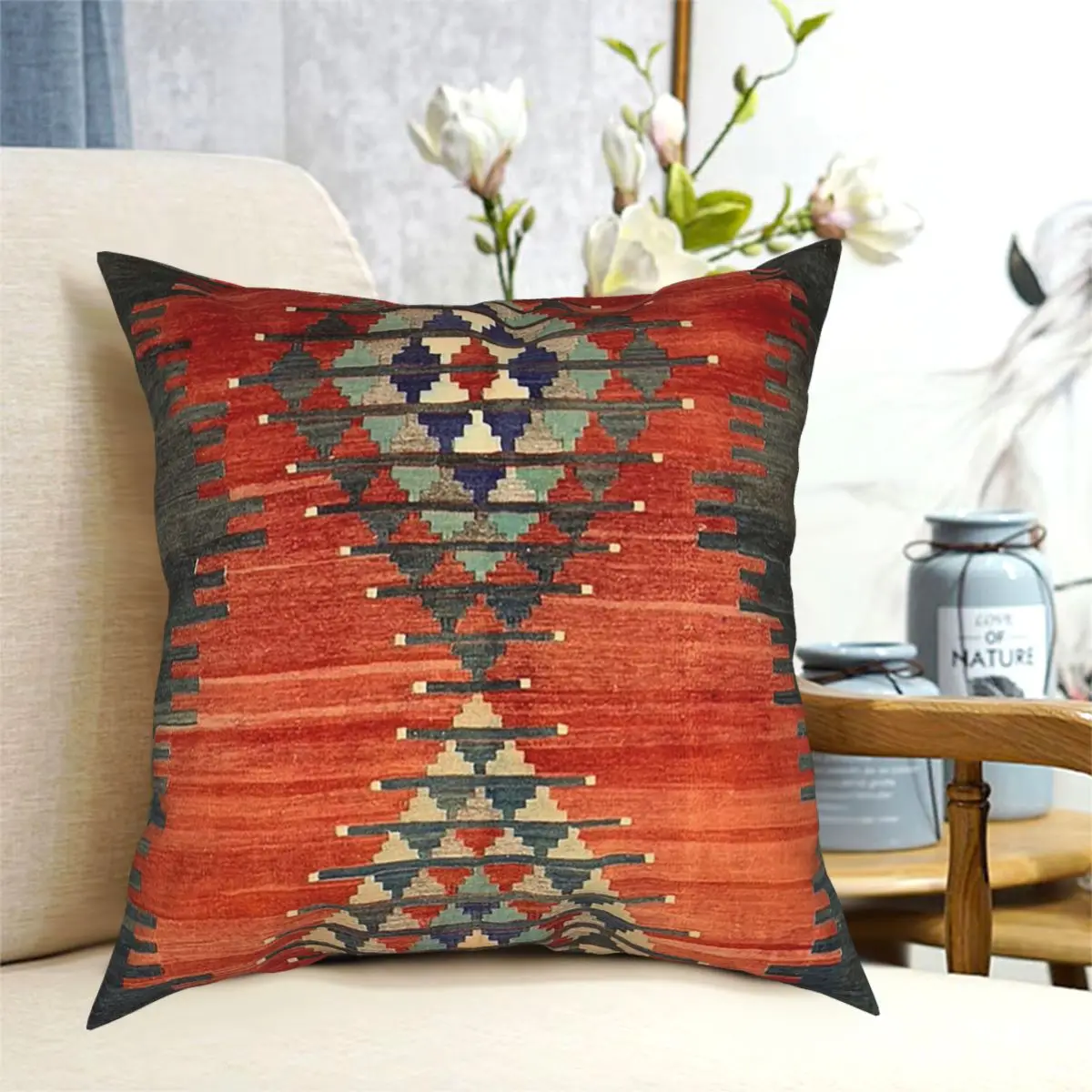 

Vintage Kars Whole Kilim Aztec Textile Pillowcase Creative Zipper Decorative Throw Pillow Case Sofa Seater Cushion Cover 45*45cm