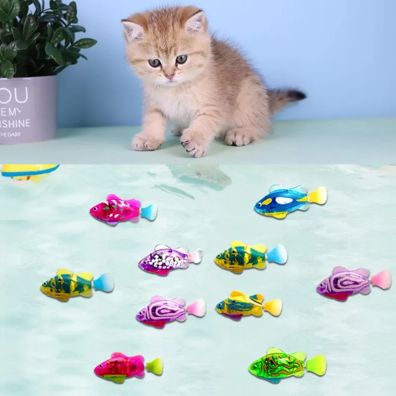 

Игрушка для домашних животных, кошек, интерактивный плавающий робот, рыба, игрушка для кошки, светящаяся электрическая рыба, игрушка для стимуляции инстинктов охотника питомцев