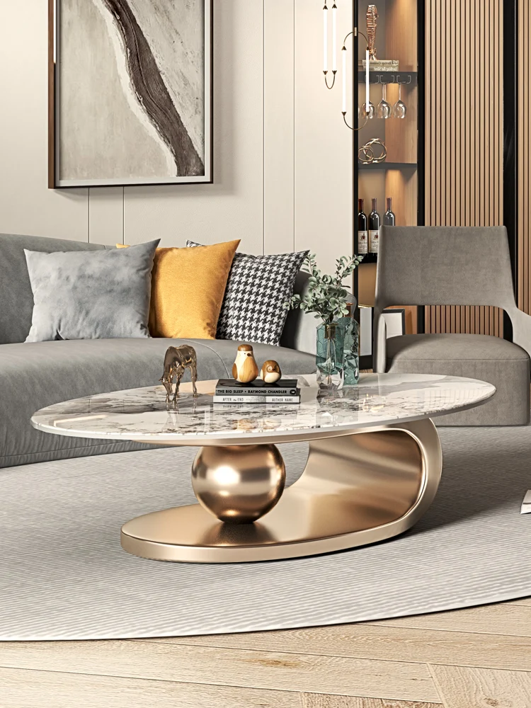 Rockboard coffee table light extravagant modern simple living room household high-grade elliptical designer Italian style
Rockboard coffee table light extravagant modern simple living room household high-grade elliptical designer Italian style