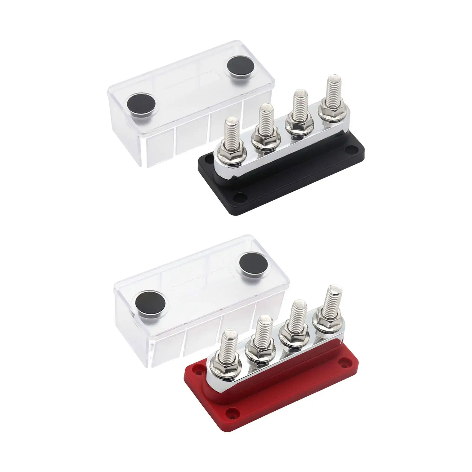 48V DC Bus Bar Power Distribution Block 4x 3/8inch Terminal Studs Heavy Duty Module 4 Way Busbar for Truck Vehicles Marine 
48V DC Bus Bar Power Distribution Block 4x 3/8inch Terminal Studs Heavy Duty Module 4 Way Busbar for Truck Vehicles Marine