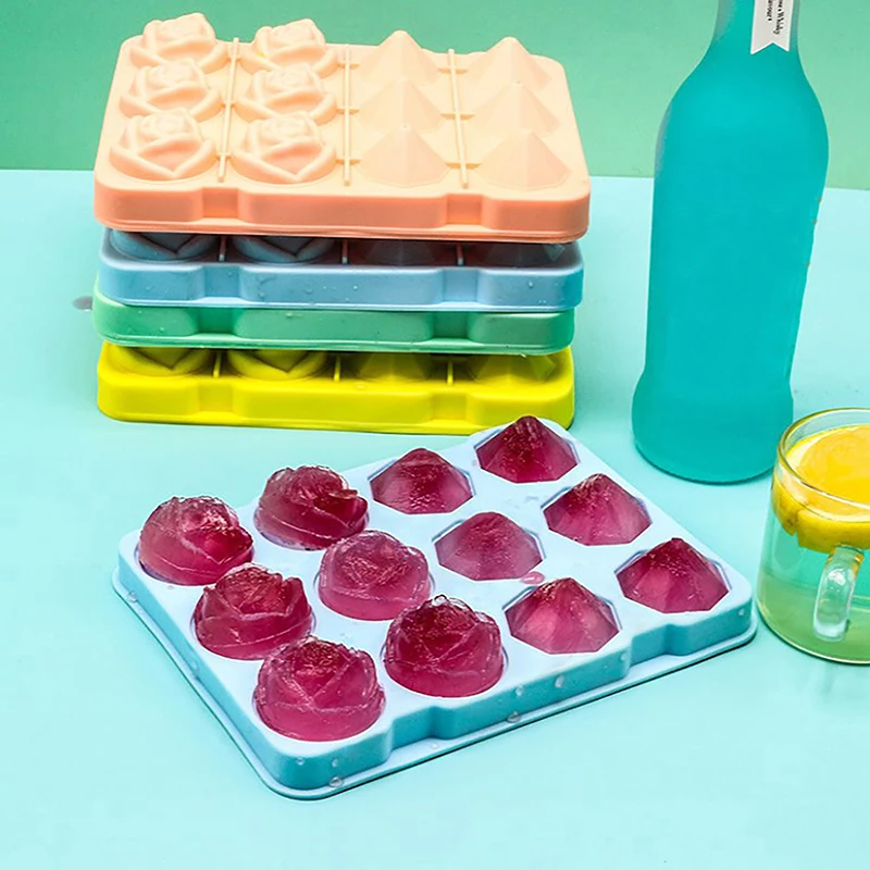 Silicone Molds Ice Cube Tray with Lid Rose Flower Diamond Shape Reusable Ice Mold Bar Kitchen Accessories Ice Cream Maker Tool
Silicone Molds Ice Cube Tray with Lid Rose Flower Diamond Shape Reusable Ice Mold Bar Kitchen Accessories Ice Cream Maker Tool