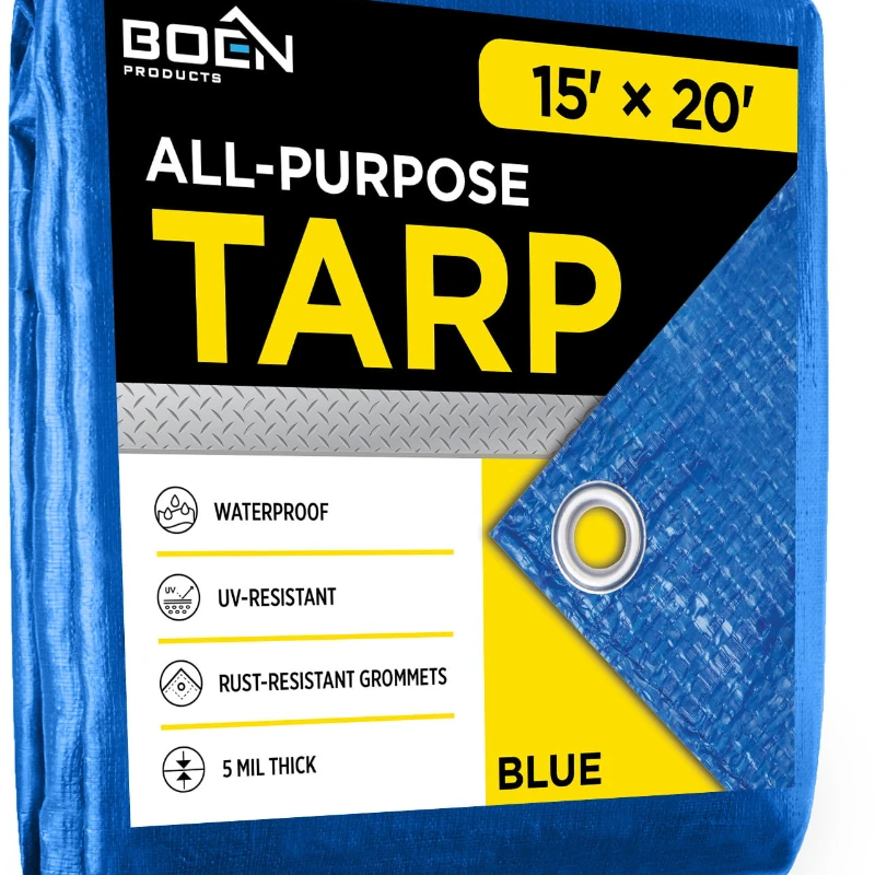 Multi-Purpose 15 X 20 Blue Poly Tarp Cover Heavy Duty 5 Mil Thick Weave Material, Waterproof, Great for Tarpaulin Tent, Boat, R
Multi-Purpose 15 X 20 Blue Poly Tarp Cover Heavy Duty 5 Mil Thick Weave Material, Waterproof, Great for Tarpaulin Tent, Boat, R
