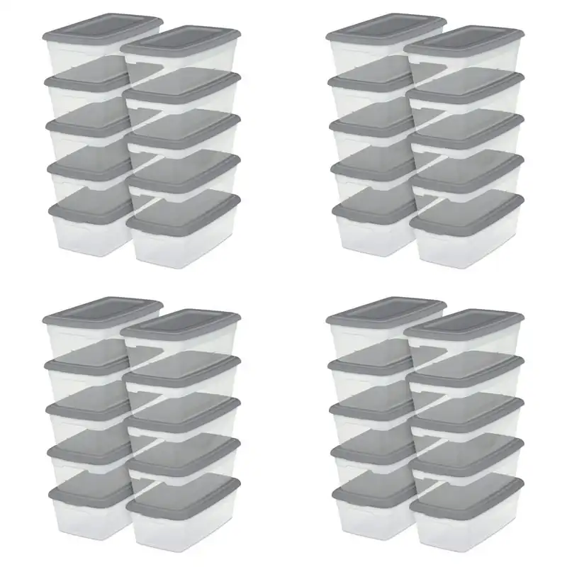 6 Qt. Storage Box Plastic, Titanium, Set of 40 
6 Qt. Storage Box Plastic, Titanium, Set of 40