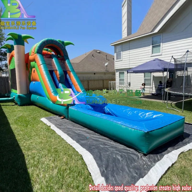 

Tropical Rush Jungle Inflatable Bouncer Air Water Slide Jumping Bouncy Castle Moon Large Bounce House Combo With Pool