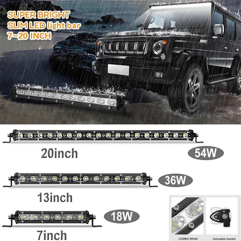 7'' 14'' 20'' Inch LED Work Light Bar Offroad Work Lamp Bar 18W 36W 54W Combo Niva Lada 4x4 For Car Spot Truck SUV ATV LED Light
7'' 14'' 20'' Inch LED Work Light Bar Offroad Work Lamp Bar 18W 36W 54W Combo Niva Lada 4x4 For Car Spot Truck SUV ATV LED Light