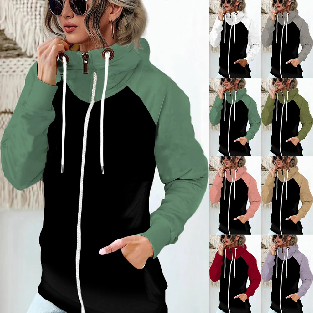 

Hoodies Women Winter Clothes XL XXL XXXL XXXXL XXXXXL Sweatshirts Cardigan Cotton-Liner Turtleneck Long Sleeve Clothing Female