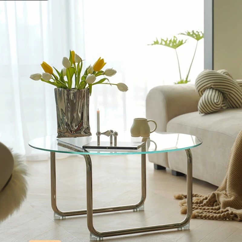 Simple Stainless Steel Tea Table Bauhaus Style Furniture Ins Style Transparent Glass Small Side Table
Simple Stainless Steel Tea Table Bauhaus Style Furniture Ins Style Transparent Glass Small Side Table