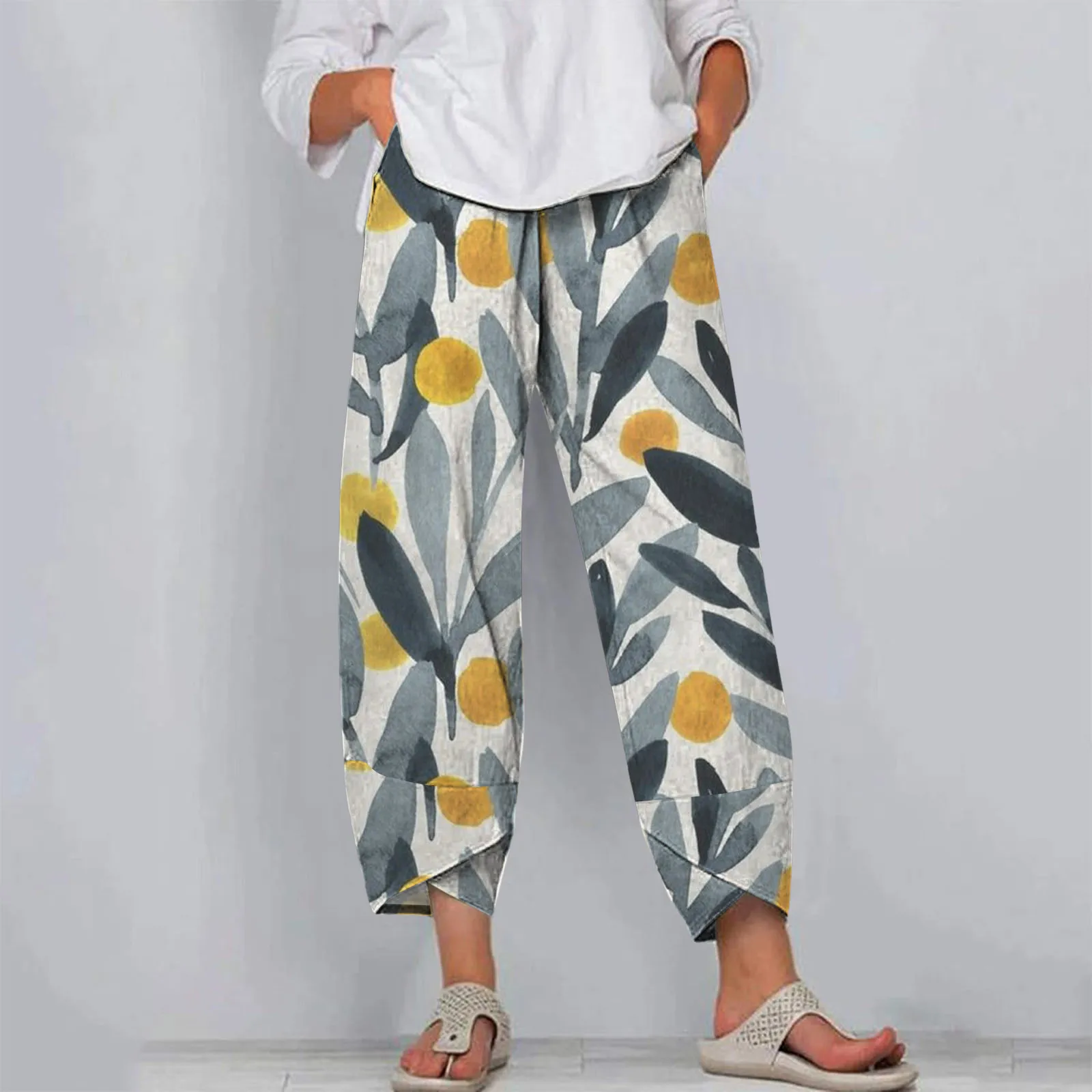 Floral Print Cotton Linen Trousers Women With Pockets Vintage Harem Pants Cropped Oversized Comfort Loose Long Straight Pants
Floral Print Cotton Linen Trousers Women With Pockets Vintage Harem Pants Cropped Oversized Comfort Loose Long Straight Pants