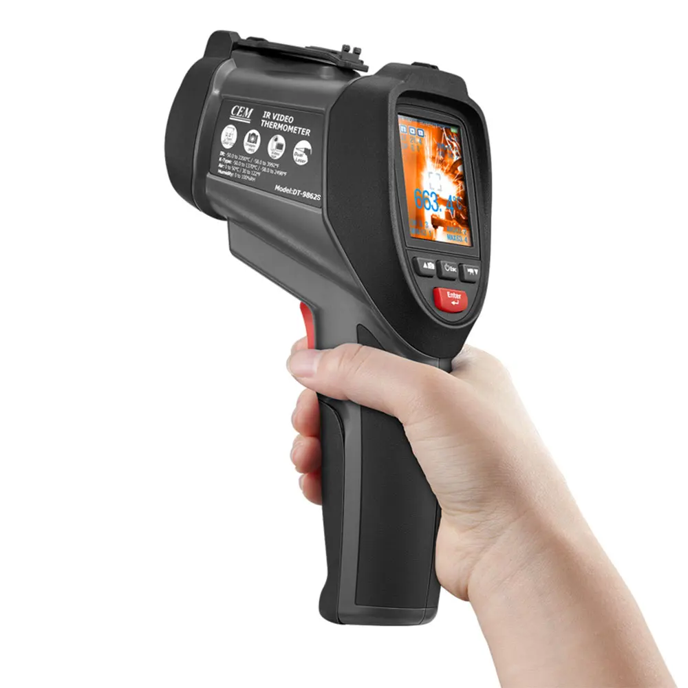 CEM DT-9862 infrared thermometer gun -50 to 2200 celsius Video Thermometers with color LCD display -50 to 2200 celsius
CEM DT-9862 infrared thermometer gun -50 to 2200 celsius Video Thermometers with color LCD display -50 to 2200 celsius