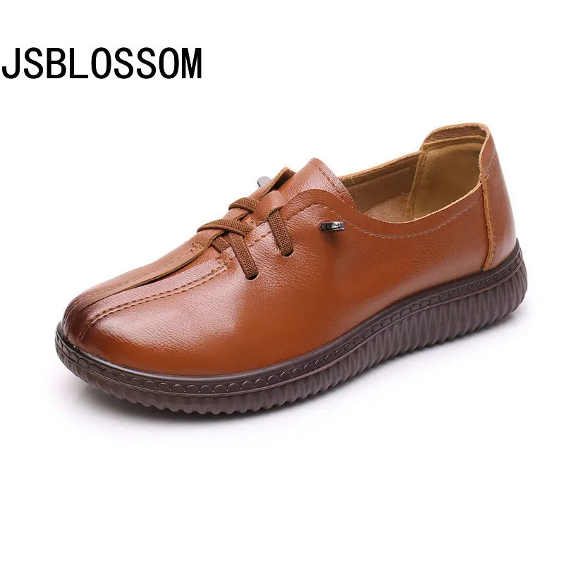 Туфли женские из натуральной кожи, Классическая Повседневная обувь на плоской подошве, с круглым носком, на осень 
Туфли женские из натуральной кожи, Классическая Повседневная обувь на плоской подошве, с круглым носком, на осень