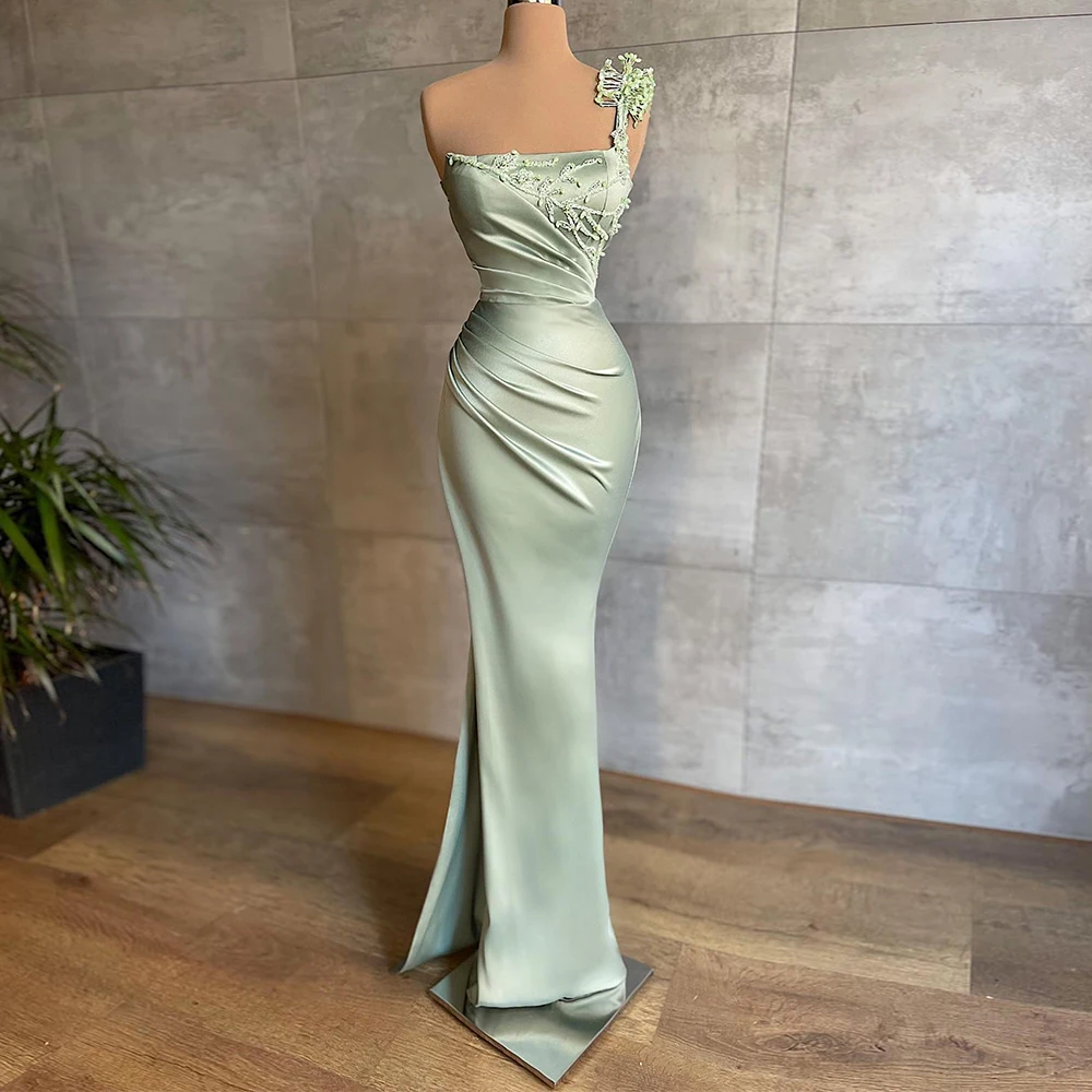 Атласные вечерние платья 2022 на одно плечо без рукавов, вечерние наряды с плиссированной юбкой-годе, сексуальные женские платья до пола с бис... 
Атласные вечерние платья 2022 на одно плечо без рукавов, вечерние наряды с плиссированной юбкой-годе, сексуальные женские платья до пола с бис...