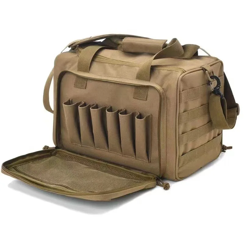Khaki Hunting Accessories Tools Sling Bag Camping Tactical Range Bag Molle System 600D Waterproof Gun Shooting Pistol Case Pack
Khaki Hunting Accessories Tools Sling Bag Camping Tactical Range Bag Molle System 600D Waterproof Gun Shooting Pistol Case Pack