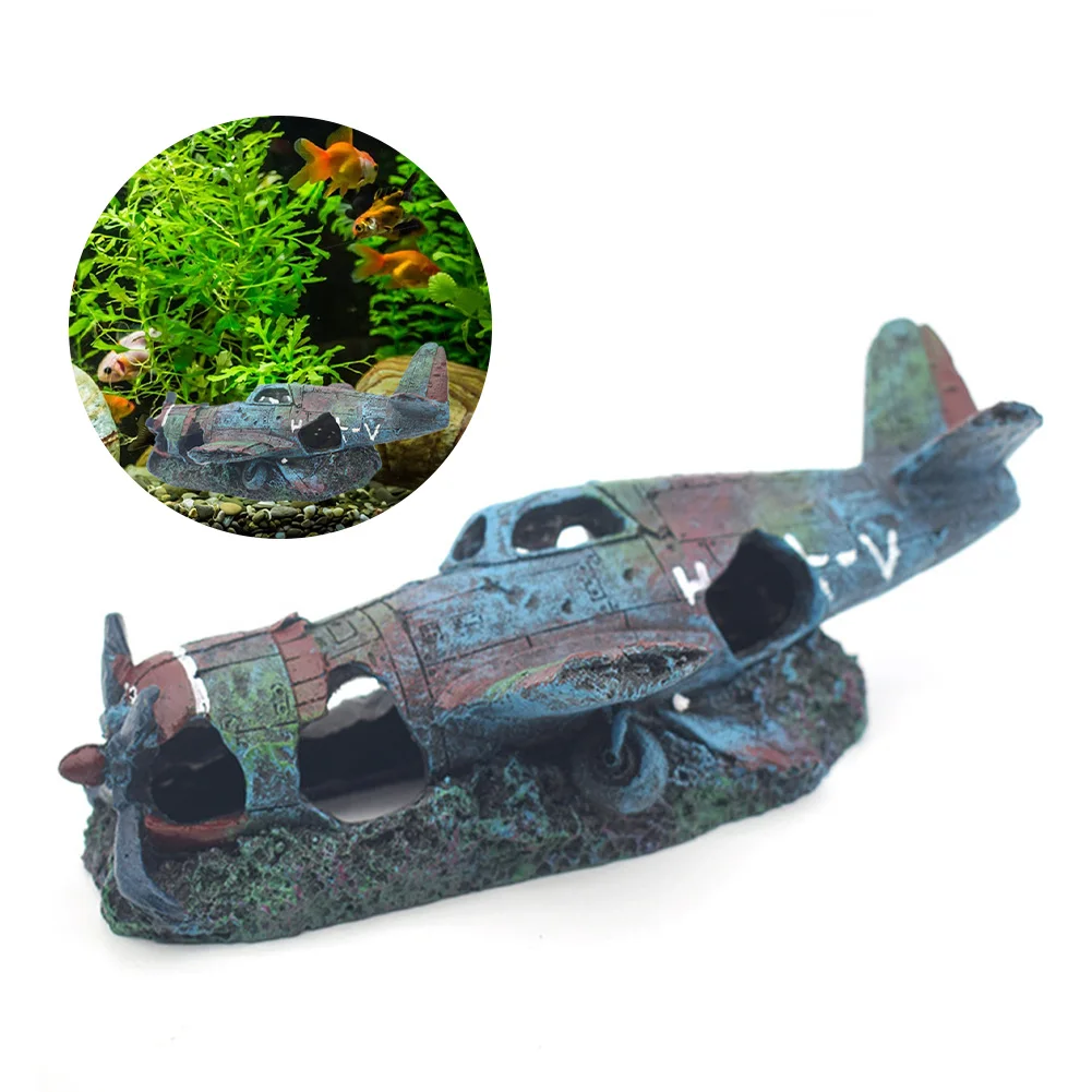 New Aquarium Ornaments Resin Wreck Aircraft Fish Tank Decorations Landscaping Small Fighter Fish Shrimp Hideaway Cave Supplies
New Aquarium Ornaments Resin Wreck Aircraft Fish Tank Decorations Landscaping Small Fighter Fish Shrimp Hideaway Cave Supplies