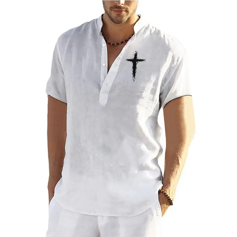 2023 Men's Shirts Summer Short Sleeve Tops Cross Stand Collar Oversized Clothing Fashion Designer Apparel For Male Henley Shirt
2023 Men's Shirts Summer Short Sleeve Tops Cross Stand Collar Oversized Clothing Fashion Designer Apparel For Male Henley Shirt
