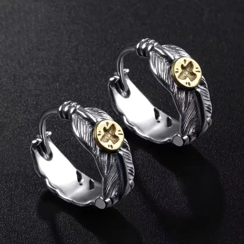 New Trend Silver Color Brass Eagle Feather Hood Earrings Personality Men and Women Street Cool Rock Party Jewelry Gifts 
New Trend Silver Color Brass Eagle Feather Hood Earrings Personality Men and Women Street Cool Rock Party Jewelry Gifts
