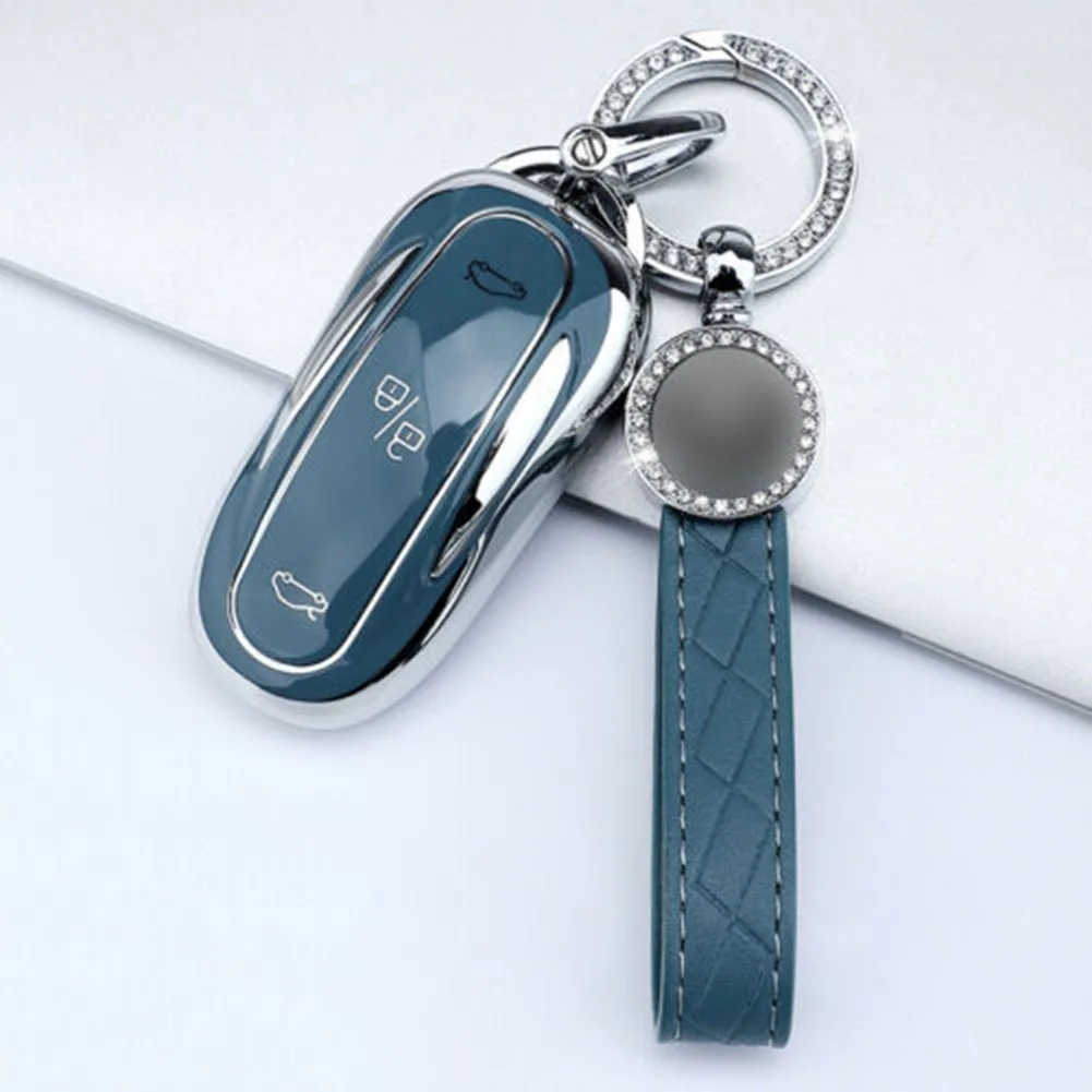 Soft TPU Car Smart Remote Key Case Cover With Diamond Keychain For Tesla Model S Model 3 Key Fob Shell Holder Protector Accessor
Soft TPU Car Smart Remote Key Case Cover With Diamond Keychain For Tesla Model S Model 3 Key Fob Shell Holder Protector Accessor