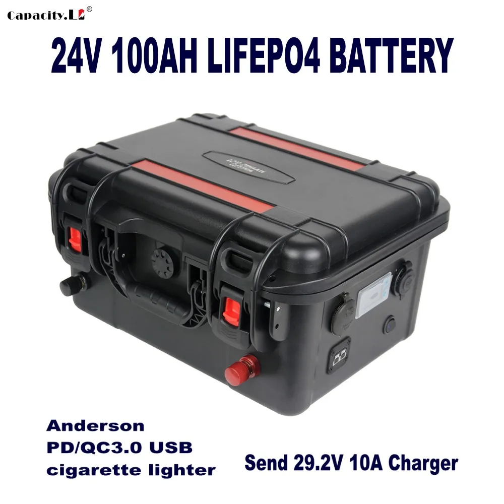 24V 100Ah lifepo4 battery pack Rechargeable solar battery 24V 70AH with PD BMS For RV boat Motor Outdoor Inverter
24V 100Ah lifepo4 battery pack Rechargeable solar battery 24V 70AH with PD BMS For RV boat Motor Outdoor Inverter